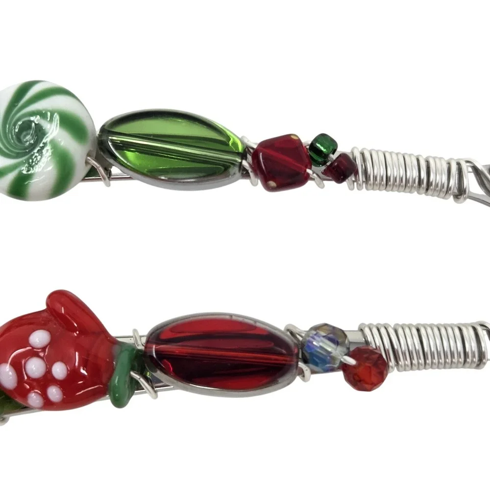 The Queen Bead Christmas Charcuterie Set Beaded Spoon‎ & Fork 6